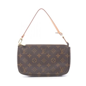 Louis Vuitton LOUIS VUITTON Pochette Accessoires Handbag Coated Canvas Leather Monogram Women's