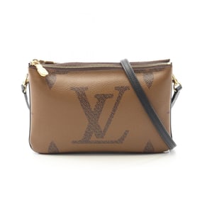 Louis Vuitton LOUIS VUITTON Pochette Double Zip Shoulder Bag Coated Canvas Leather Monogram Giant