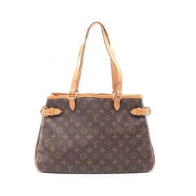 Louis Vuitton Batignolles Horizontal Monogram Shoulder Bag Coated Canvas Leather Women's Brown