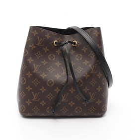 Louis Vuitton NeoNoe Monogram Noir Shoulder Bag Coated Canvas Leather Women's Brown Black M44020