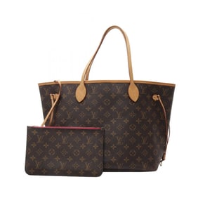 Louis Vuitton Neverfull MM Tote Bag Coated Canvas Leather Monogram Women's Brown M41178