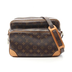 Louis Vuitton Nile Shoulder Bag Coated Canvas Leather Monogram Women's Brown M45244