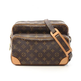 Louis Vuitton Nile Shoulder Bag Coated Canvas Leather Monogram Women's Brown M45244