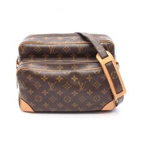 Louis Vuitton Nile Monogram Shoulder Bag Coated Canvas Leather Women's Brown M45244