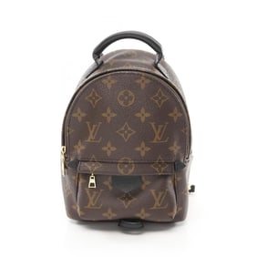 Louis Vuitton Palm Springs Backpack Mini Rucksack Coated Canvas Leather Monogram Women's Brown Black