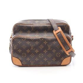 Louis Vuitton Nile Shoulder Bag Coated Canvas Leather Monogram Women's Brown M45244