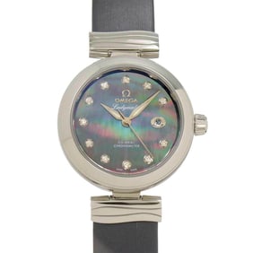 OMEGA DeVille Ladymatic Co-Axial 425 32 34 20 57 004 Ladies Watch 11P Diamond Date Black Shell