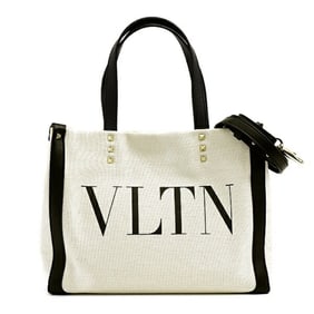 Valentino Women's Garavani VLTN Mini Tote Bag Off-White Canvas VALENTINO VW2B0H19FWB