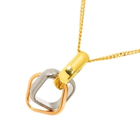 Cartier Trinity Cushion Necklace 50cm K18 YG WG PG 750 Three-color