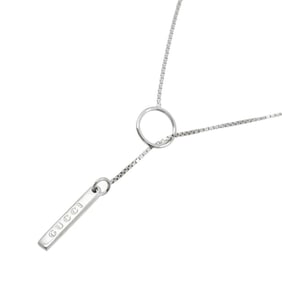 Gucci Lariat Necklace 54cm K18 WG White Gold 750