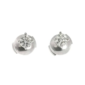 Tiffany & Co. Solitaire Diamond Earrings Pt Platinum Stud Pierced