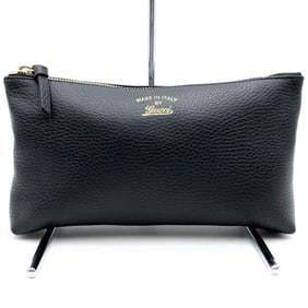 GUCCI Swing Pouch Multi-Case Makeup Case Leather Black 368881 Women's