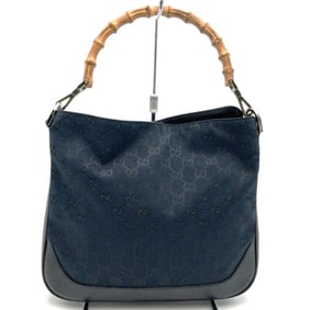 GUCCI Bamboo Handbag GG Canvas/Leather Black 001 4095 Women's