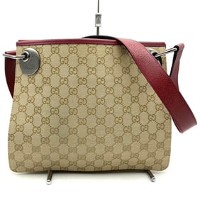 GUCCI 120841 Shoulder Bag GG Canvas Leather Beige Pink