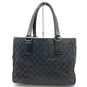 GUCCI 113017 GG Canvas Shoulder Bag Tote Black Women's Men's