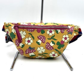 GUCCI 502095 waist pouch, body bag, mushroom pattern, yellow, for women and men