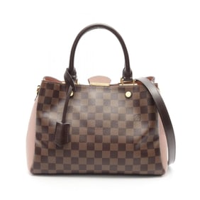 LOUIS VUITTON Brittany Handbag Coated Canvas Leather Damier Women's Brown Pink Magnolia N41674