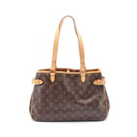 LOUIS VUITTON Batignolles Horizontal Shoulder Bag Coated Canvas Leather Monogram Women's Brown