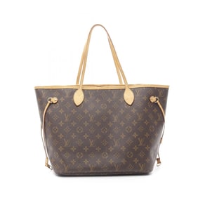 Louis Vuitton Neverfull MM Tote Bag Coated Canvas Leather Monogram Women's Brown M40156