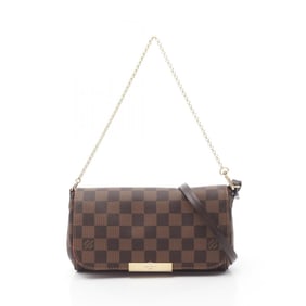 Louis Vuitton LOUIS VUITTON Favorite PM Handbag Coated Canvas Leather Damier Women's Brown N41276