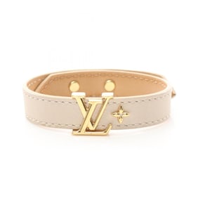 LOUIS VUITTON Bracelet LV Iconic Leather GP (Gold Plated) Women's Beige Gold M8105E