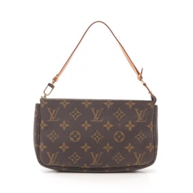Louis Vuitton LOUIS VUITTON Pochette Accessoires Handbag Coated Canvas Leather Monogram Women's
