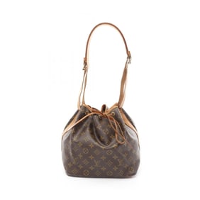 Louis Vuitton Petit Noe Monogram Shoulder Bag Coated Canvas Leather Women's Brown M42226