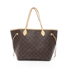 Louis Vuitton Neverfull MM Tote Bag Coated Canvas Leather Monogram Women's Brown M40156