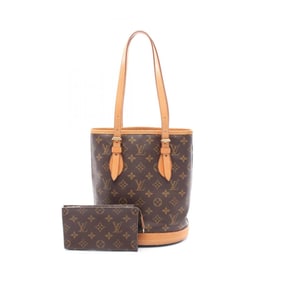 LOUIS VUITTON Bucket PM Handbag Coated Canvas Leather Monogram Women's Brown M42238