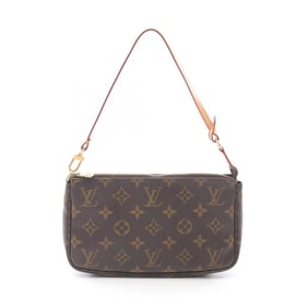 Louis Vuitton LOUIS VUITTON Pochette Accessoires Handbag Coated Canvas Leather Monogram Women's