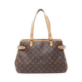 Louis Vuitton Batignolles Horizontal Shoulder Bag Coated Canvas Leather Monogram Women's Brown