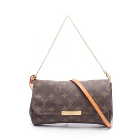 Louis Vuitton LOUIS VUITTON Favorite MM Monogram Handbag Coated Canvas Leather Women's Brown M40718