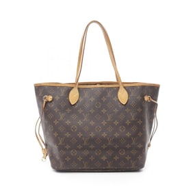 Louis Vuitton Neverfull MM Tote Bag Coated Canvas Leather Monogram Women's Brown M40156