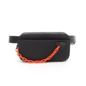 Louis Vuitton LOUIS VUITTON Pochette Volga Taurillon Monogram Noir Waist Bag Leather Men's Black