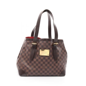 Louis Vuitton Hampstead MM Tote Bag Coated Canvas Leather Damier Women's Brown N51204