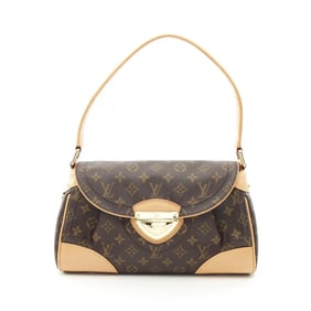Louis Vuitton Beverly MM Monogram Shoulder Bag Coated Canvas Leather Women's Brown M40121