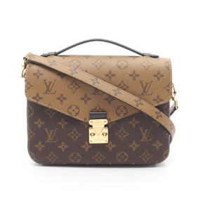 Louis Vuitton LOUIS VUITTON Pochette Metis MM Monogram Reverse Handbag Coated Canvas Leather Women's
