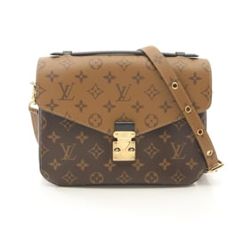 Louis Vuitton Metis MM Pochette Handbag Coated Canvas Leather Monogram Reverse Women's Brown Black