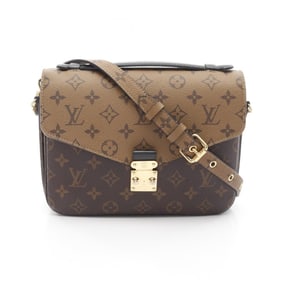 Louis Vuitton Metis MM Pochette Handbag Coated Canvas Leather Monogram Reverse Women's Brown Black