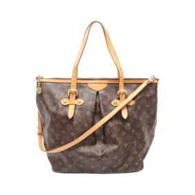 Louis Vuitton Palermo GM Monogram Shoulder Bag Coated Canvas Leather Women's Brown M40146