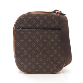 LOUIS VUITTON Packall Sacado Handbag Coated Canvas Leather Monogram Women's Brown M51132