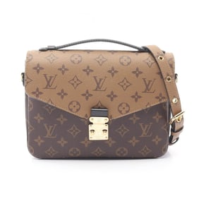 Louis Vuitton Metis MM Pochette Handbag Coated Canvas Leather Monogram Reverse Women's Brown Black