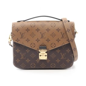Louis Vuitton Metis MM Pochette Handbag Coated Canvas Leather Monogram Reverse Women's Brown Black