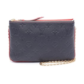 Louis Vuitton LOUIS VUITTON Pochette Double Zip Monogram Empreinte Marine Rouge Shoulder Bag Leather
