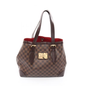 Louis Vuitton Hampstead MM Tote Bag Coated Canvas Leather Damier Women's Brown N51204