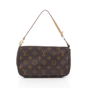 Louis Vuitton LOUIS VUITTON Pochette Accessoires Monogram Handbag Coated Canvas Leather Women's