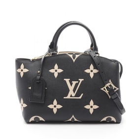 LOUIS VUITTON Petit Pale PM Bicolor Handbag Leather Monogram Empreinte Women's Black Beige M58913