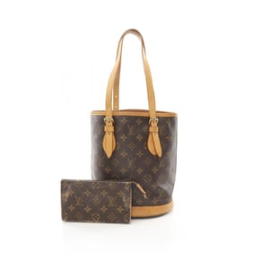 LOUIS VUITTON Bucket PM Handbag Coated Canvas Leather Monogram Women's Brown M42238