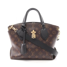 Louis Vuitton LOUIS VUITTON Flower Zipped Tote PM Monogram Noir Bag Coated Canvas Leather Women's
