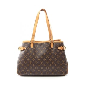 LOUIS VUITTON Batignolles Horizontal Shoulder Bag Coated Canvas Leather Monogram Women's Brown